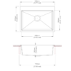 Carysil Waltz Single Bowl Black Granite Kitchen Sink 680 x 500 x 220mm - Image 2