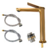 RUSHY Brushed Yellow Gold Tall Basin Mixer - Image 6