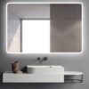 Luci Curved Edge Rectangle LED Backlit 90cm x 75cm Defog Mirror