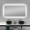 Luci Curved Frosted Edge LED Backlit 150cm x 80cm Defog Mirror