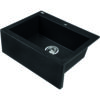 Laveo 490 x 580 x 220mm Black Granite Stone Sink Single Bowl